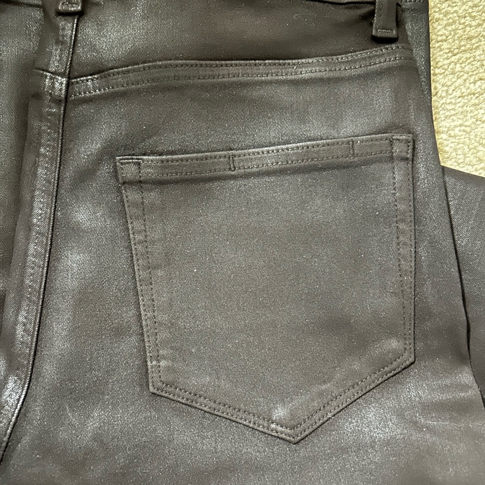 Women's  Sasha Black Fog Luxe Coating Wide-Leg Jeans - Picture 12 of 15